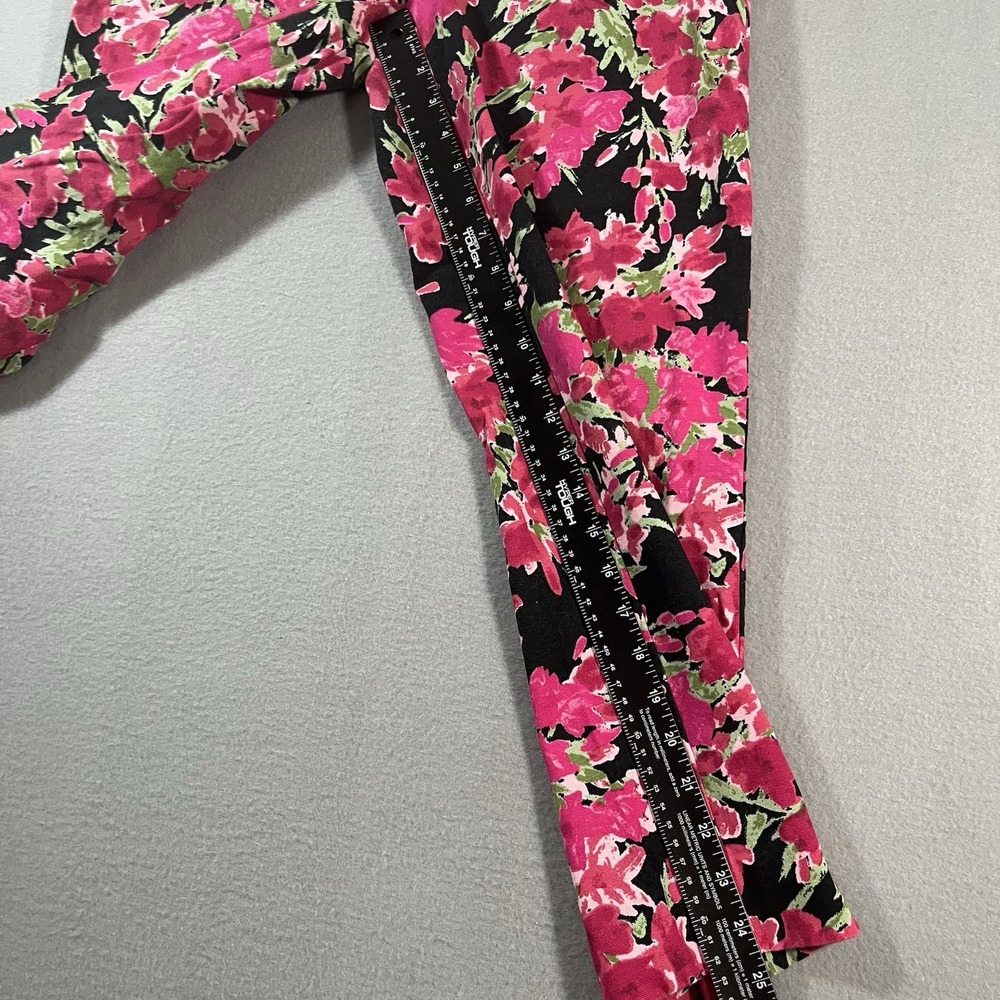 Talbots Ankle Pants Womens‎ Heritage Size 6 Curvy Black Floral Denim Pink Black - Picture 4 of 12